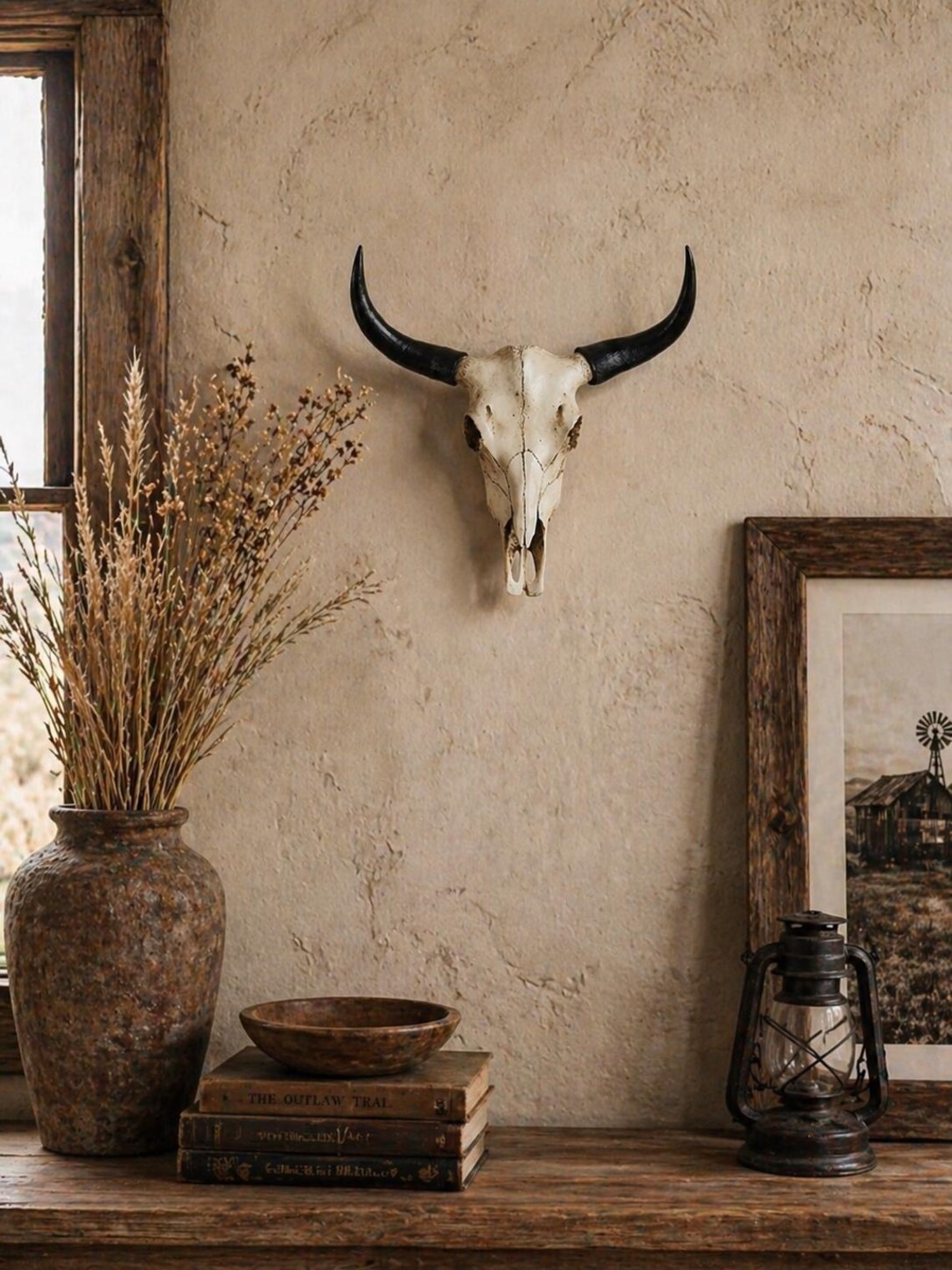 Rustic Bull Rustic Bull Head Wall Mount | Resin Farmhouse Wall Art - Etsy