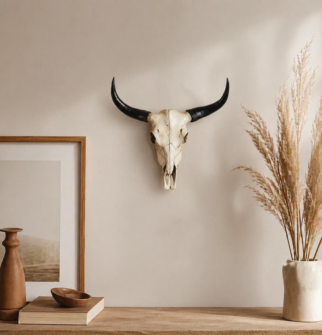 Rustic Bull Rustic Bull Head Wall Mount | Resin Farmhouse Wall Art - Etsy
