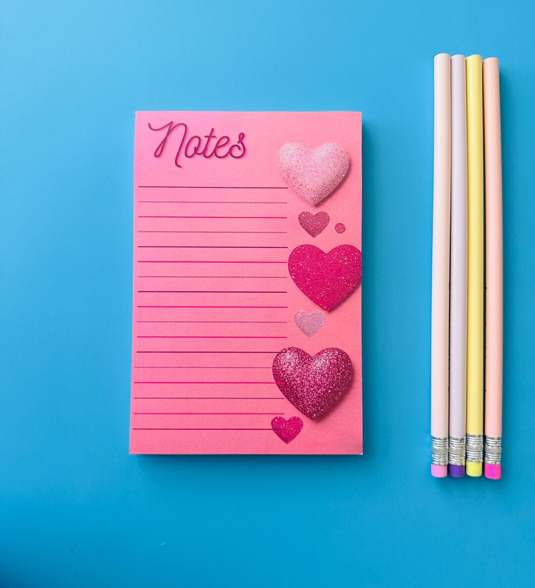 Pink Heart Notepad - 4in X6in -50 Sheets - Etsy