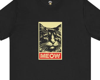 Meow Streetwear Cat Graphic Parody Poster Art Skate Punk Unisex T-Shirt