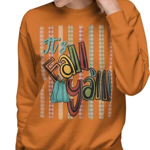 It's Fall Y'all Sweatshirt, Hand Drawn Retro Autumn Crewneck, Cozy Fall Shirt