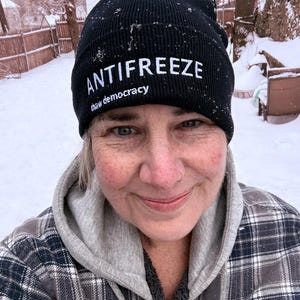 ANTIFREEZE Beanie-Thaw Democracy | Embroidered Navy Knit Hat