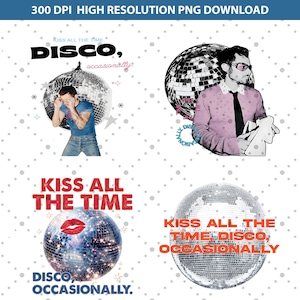 Vintage Kiss All The Time Disco Occasionally PNG, Harry Tour Concert PNG Digital Download 16x18 inch, 300 DPI
