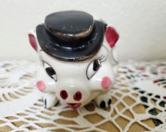 Vintage Piggy Bank made in Japan Pig in a hat