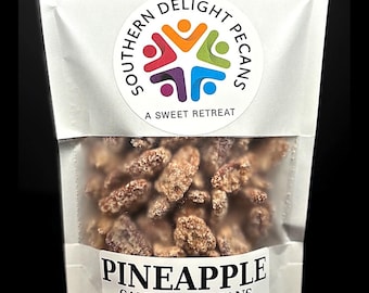 Gekonfijte pecannoten met ananas – tropische gastronomische zoete pecannoten – handgemaakte zuidelijke snack – cadeau als traktatie