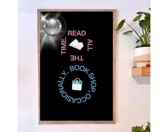 Harry Styles Inspired Bookish Art Print, Kiss All The Time Disco Occasionally Merch
