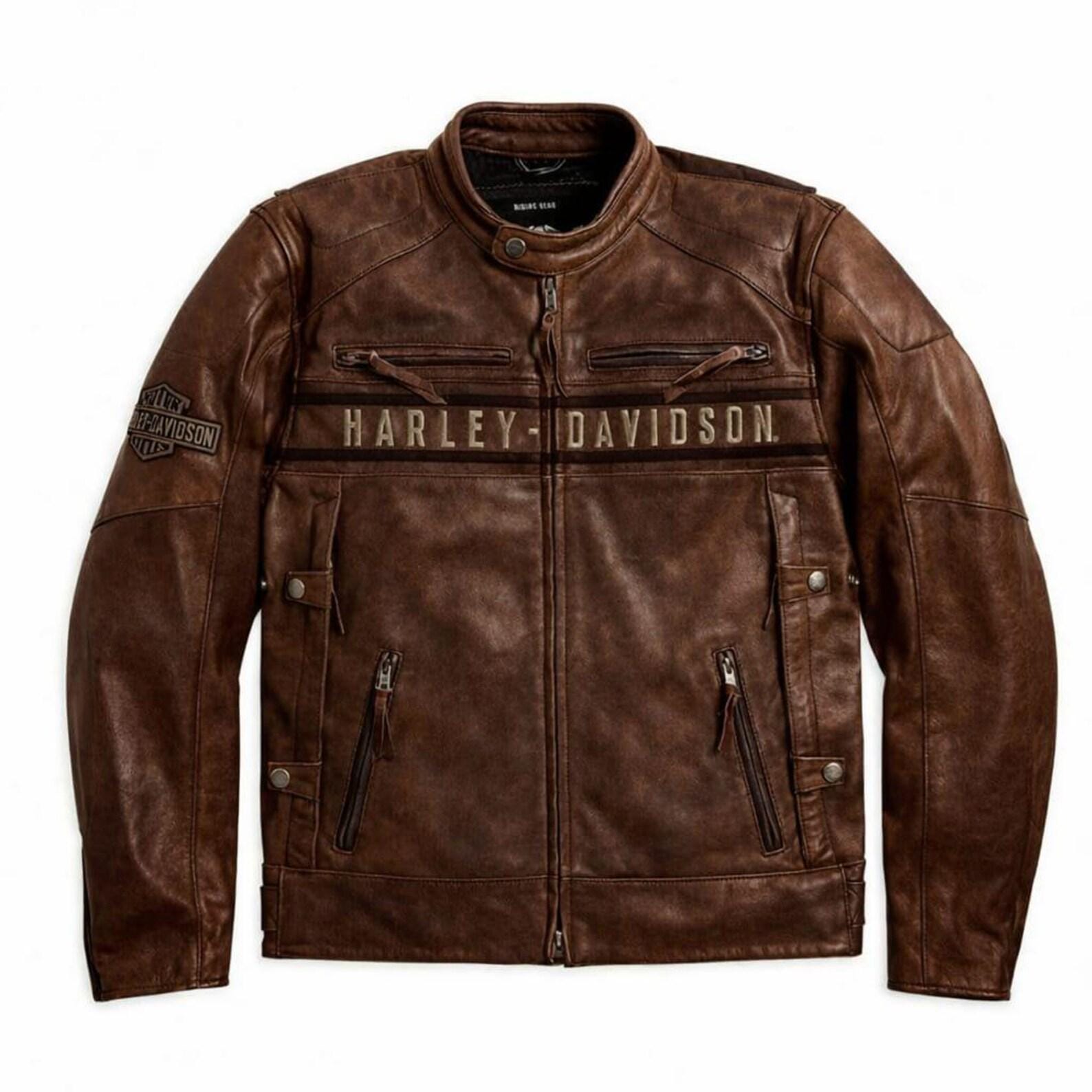 Harley Davidson Leather Jacket - Etsy Canada
