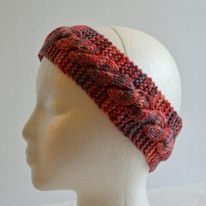 Wool Winter Headband, Cabled Wool Ear Warmer, Womens Hairband, Hand Knit, Ready to Ship image 2