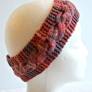 Wool Winter Headband, Cabled Wool Ear Warmer, Womens Hairband, Hand Knit, Ready to Ship image 3