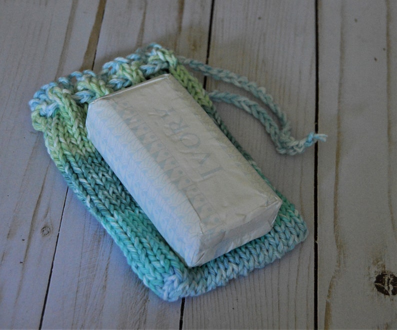 Garden Drawstring Soap Bag, Soap Scrap Saver Bag, Cotton Drawstring Bag, Zero Waste, Ready to Ship image 5