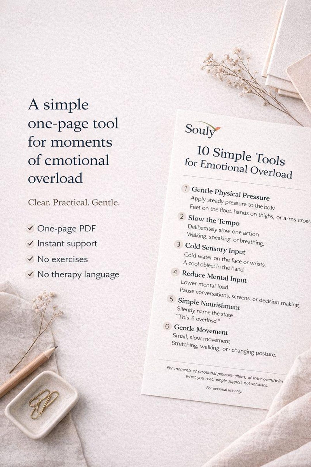 Emotional Overload Calming Tools | Nervous System Support (PDF Download ...