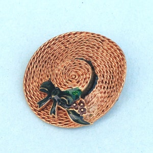 Vintage Signed MFA Museum of Fine Arts Straw Hat Pin Brooch