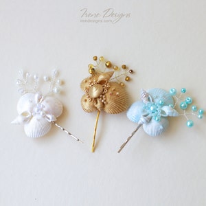 Wedding Hair Pin. Wedding Seashell Hair Pin. Wedding Headpiece. Mermaid Hair Pin