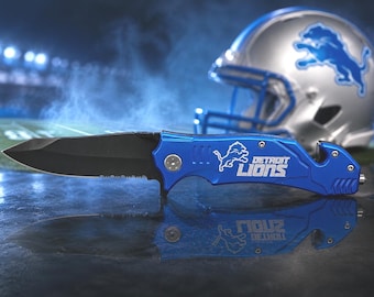 Folding Knife Detroit Lions – Personalized Sports Fan Gift – Multi-Tool Knife – Lions Fan Gear – Gift for Him – Sports Fan Gift