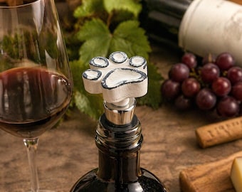 Dog Paw Wine Stopper | Pet Lover Gift | Handmade Bottle Stopper | Dog Mom Gift | Unique Wine Accessory | Animal Lover Barware