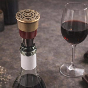 Shotgun Shell Wine Bottle Stopper – 12 Gauge Barware – Groomsmen Gift – Man Cave Decor