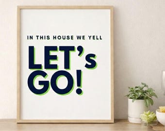 Letreros imprimibles para la fiesta del Super Bowl / Colores de los Seahawks / Decoración moderna para el día del partido (descarga instantánea)