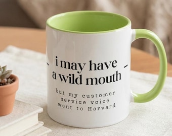 Taza Wild Mouth – Atención al Cliente / Taza de Café Sarcástica, Regalo para la Oficina