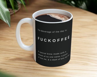 Taza Fuckoffee - Regalo para compañeros de trabajo - Taza de cerámica llamativa con frase atrevida, 325 ml