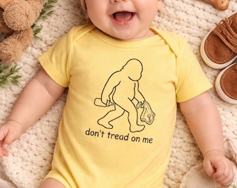 Body divertido de Bigfoot para bebé / Body de Sasquatch "No me pises" / Conjunto para bebé para exteriores