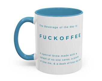 Taza de café de cerámica azul patinada – Humor atrevido, 325 ml