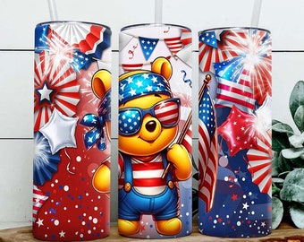 Winnie The Pooh 20oz skinny Tumbler Wrap png, Cartoon Movie png, Birthday, Sublimation, Straight &Tapered Tumbler Design, Digital Download