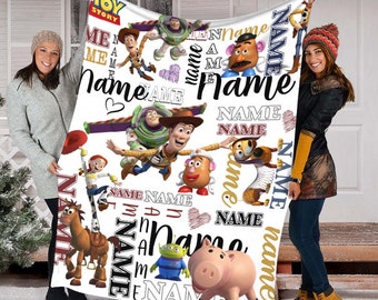 Custom Name Toy Story Blanket, Quilt Blanket, Cartoon Movie Blanket, Fleece Mink Sherpa Blanket, Birthday Blanket, Home Decor, Gift for Baby