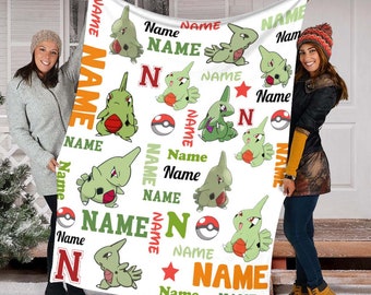 Custom Name Pikachu Blanket, Quilt Blanket, Cartoon Movie Blanket, Fleece Mink Sherpa Blanket, Birthday, Bedroom Home Decor, Gift Baby, Love