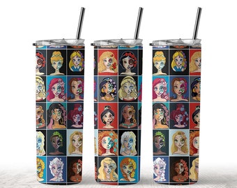 Princess Tumbler 20oz skinny png, Cartoon Movie, Tumbler Wrap, Gift Cup, Love Sublimation, Straight &Tapered Tumbler Design,Digital Download