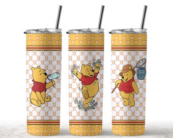 Pooh Winnie Tumbler 20oz skinny png, Cartoon Movie png, Gift Mug, Birthday, Sublimation, Straight &Tapered Tumbler Design, Digital Download