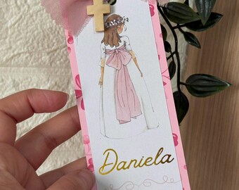 Marcapáginas Comunión Personalizado con Nombre | Recuerdo de invitados | Detalle fiesta