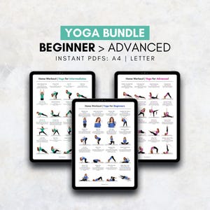 Yoga Home Workouts Printable | Yoga Exercise Chart | Gentle Full Body Stretch & Mobility Routine PDF | Home Workout | Yoga Illustrations