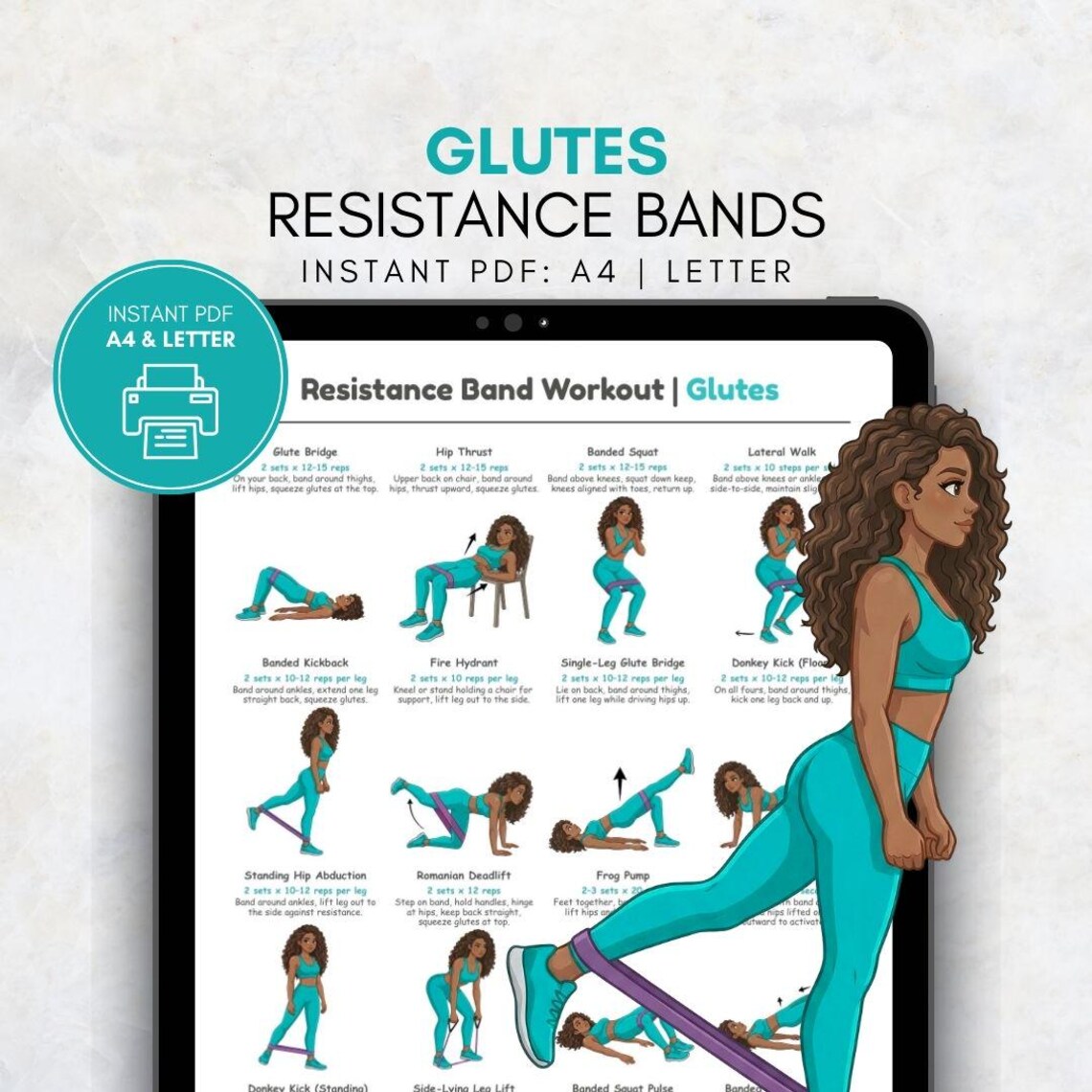 Resistance Band Glute & Leg Workout for Women | Lower Body Resistance ...