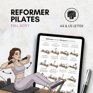 Reformer Pilates Full Body Workout Printable PDF | Pilates Reformer Exercise Chart | Home Studio Pilates Routine Guide | Womens Home Workout image 10