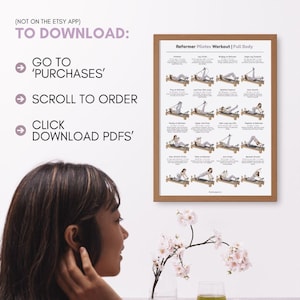 Reformer Pilates Full Body Workout Printable PDF | Pilates Reformer Exercise Chart | Home Studio Pilates Routine Guide | Womens Home Workout image 5