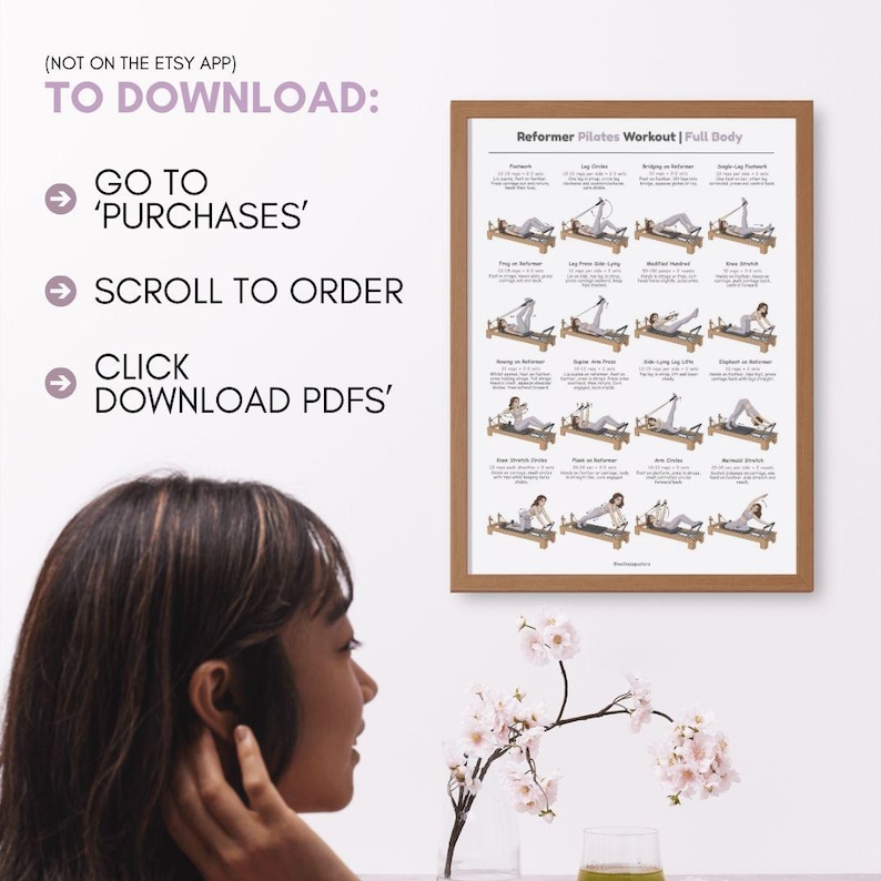 Reformer Pilates Full Body Workout Printable PDF | Pilates Reformer Exercise Chart | Home Studio Pilates Routine Guide | Womens Home Workout image 5
