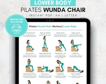 Pilates Wunda Chair Lower Body Workout, Pilates Chair Exercises, Printable Pilates Poster, Pilates Chair Workout Chart, Pilates Images PDF
