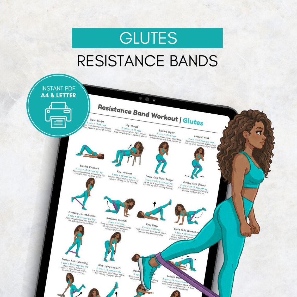 Resistance Band Glute & Leg Workout for Women | Lower Body Resistance ...