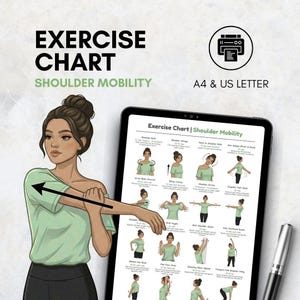 Shoulder Exercises Printable | Posture & Arm Exercises at Home | Upper Body Mobility | Mobility Poster PDF | Neck and Shoulder Exercises image 10