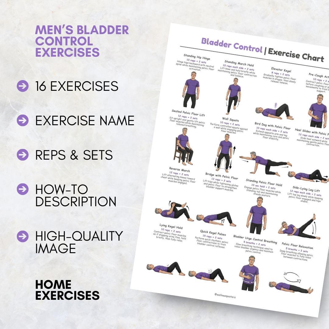 Bladder Control Exercise Chart for Men | Pelvic Floor & Incontinence ...