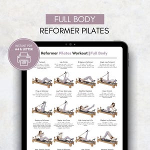 Reformer Pilates Full Body Workout Printable PDF | Pilates Reformer Exercise Chart | Home Studio Pilates Routine Guide | Womens Home Workout image 9
