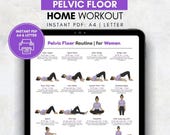 Pelvic Floor Exercises for Women | Kegel Workout Chart Printable | Postpartum Core & Bladder Control | Home Fitness PDF | Core Strength PDF
