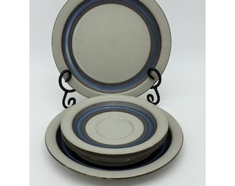 Vtg Otagiri HORIZON Japan Stoneware 2 Salad Plates 8 1/2" & 2 Saucers 6 1/2"