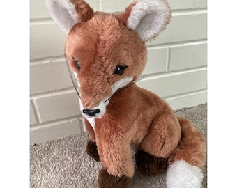 Dakin Vintage 1982 Baby Red Fox Realistic 12" Plush Stuffed Shredded Clippings