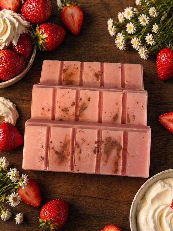 Strawberries and Cream Wax Melt Snap Bar