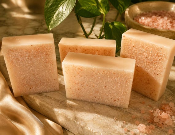 Lemon & Chamomile Himalayan Salt Exfoliating  Bar Soap