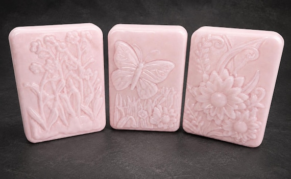 Grapefruit Shea Butter Soap | Mini Square Flower Soap (2 oz)