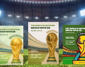 World Cup Watch Party Invitation, Editable Soccer Game Day (Digital Download)