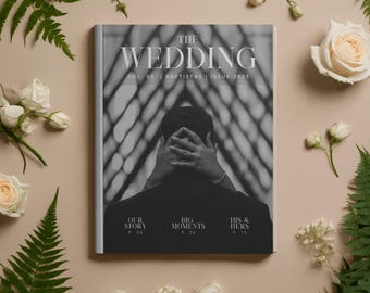 Ontwerp van een luxe trouwmagazine | Volledig op maat gemaakte redactionele lay-out, meer dan 20 pagina's | Stuur een bericht vóór bestelling voor een offerte op maat