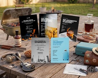 Editable Invitation Templates | BBQ, Beer, Music, Travel Themes | Father's Day (Digital Download)